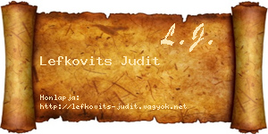 Lefkovits Judit névjegykártya